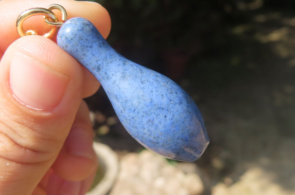 Hand Made Dumortierite Ten Pin Bowling Skittle Keyrings - sold per item - From Mozambique - Toprock Gemstones and Minerals 