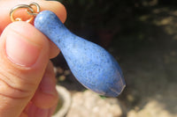 Hand Made Dumortierite Ten Pin Bowling Skittle Keyrings - sold per item - From Mozambique