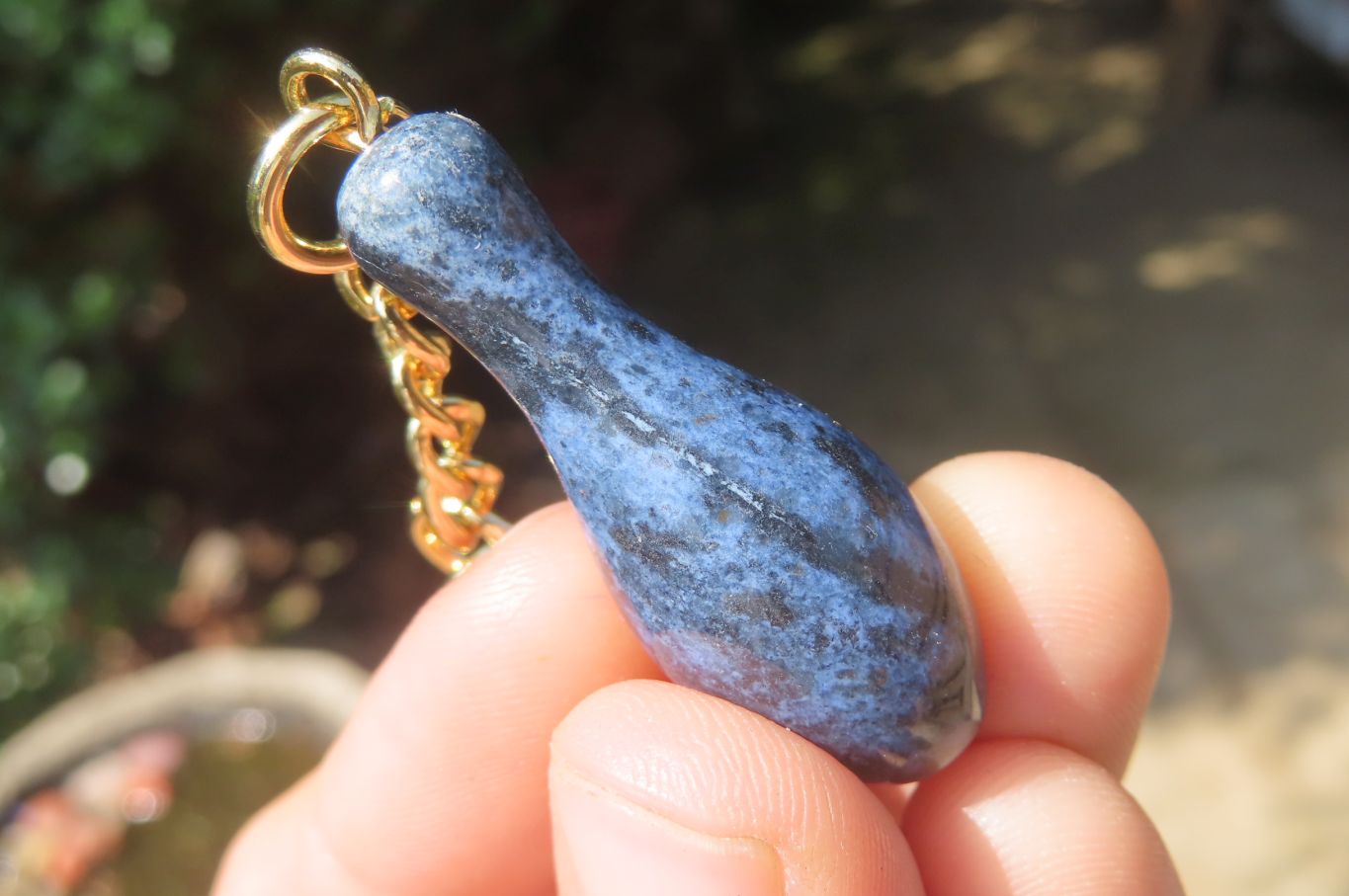 Hand Made Dumortierite Ten Pin Bowling Skittle Keyrings - sold per item - From Mozambique - Toprock Gemstones and Minerals 