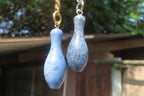 Hand Made Dumortierite Ten Pin Bowling Skittle Keyrings - sold per item - From Mozambique - Toprock Gemstones and Minerals 