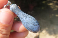 Hand Made Dumortierite Ten Pin Bowling Skittle Keyrings - sold per item - From Mozambique