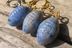 Hand Made Dumortierite Keyrings - sold per item - From Mozambique - Toprock Gemstones and Minerals 