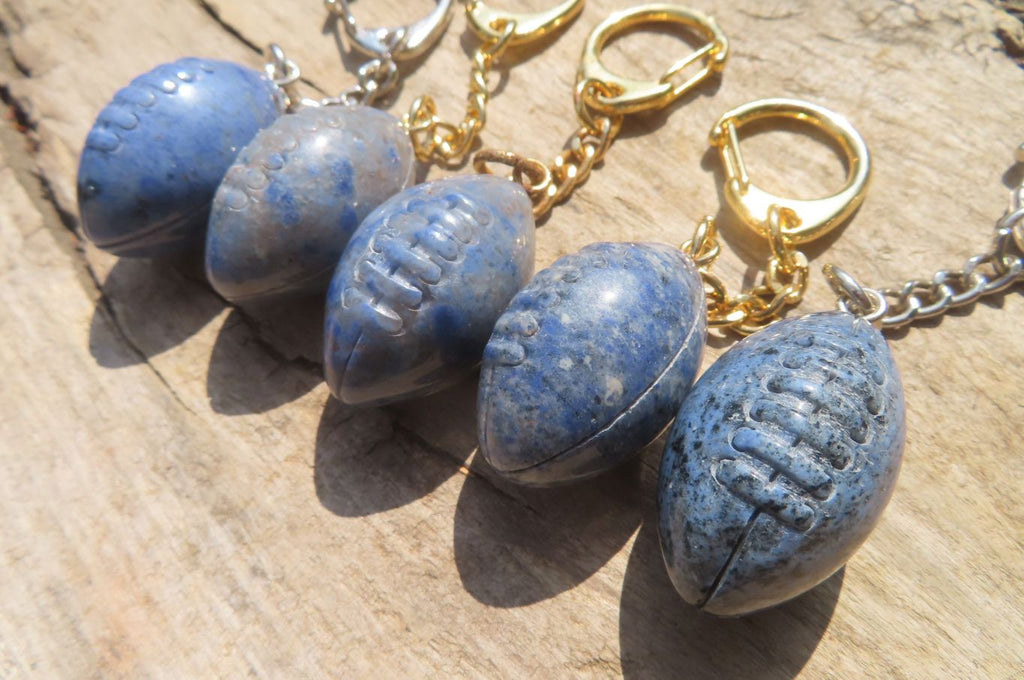 Hand Made Dumortierite Keyrings - sold per item - From Mozambique - Toprock Gemstones and Minerals 