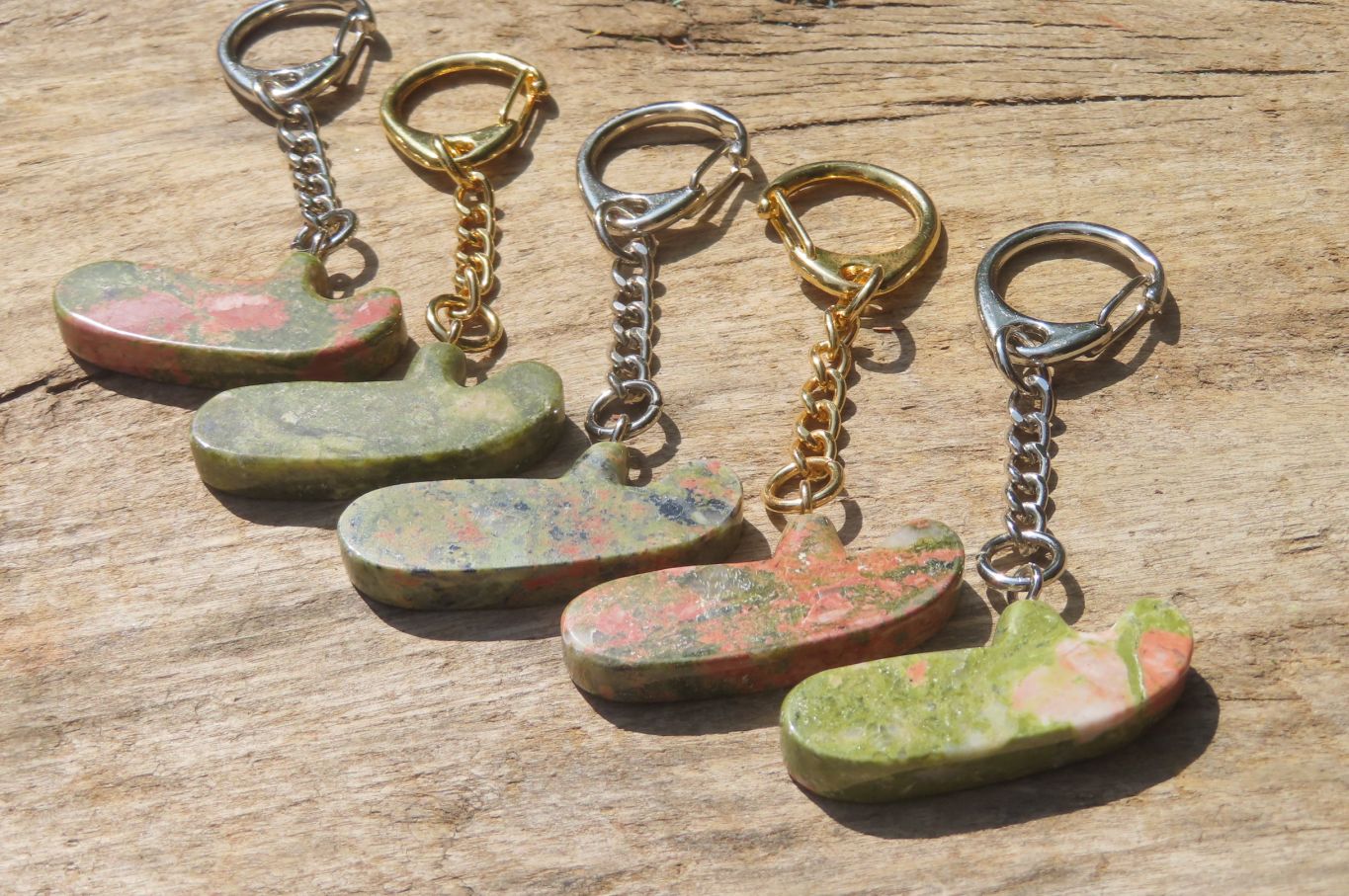 Hand Made Unakite Golf Putter Keyring - Sold Per Item - From South Africa - Toprock Gemstones and Minerals 