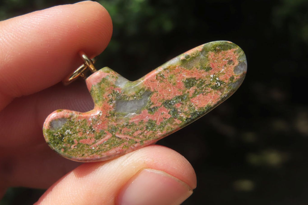 Hand Made Unakite Golf Putter Keyring - Sold Per Item - From South Africa - Toprock Gemstones and Minerals 