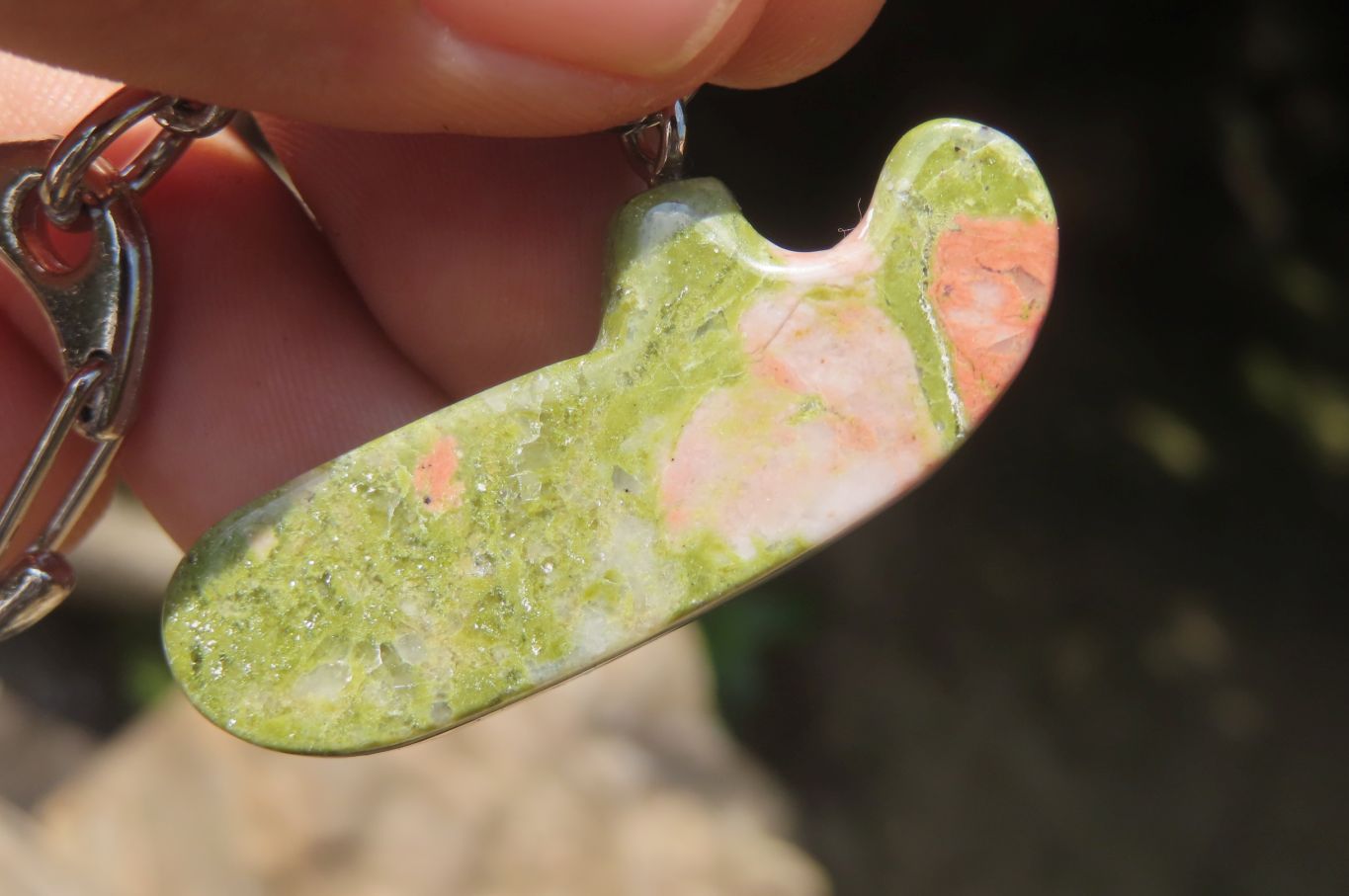 Hand Made Unakite Golf Putter Keyring - Sold Per Item - From South Africa - Toprock Gemstones and Minerals 