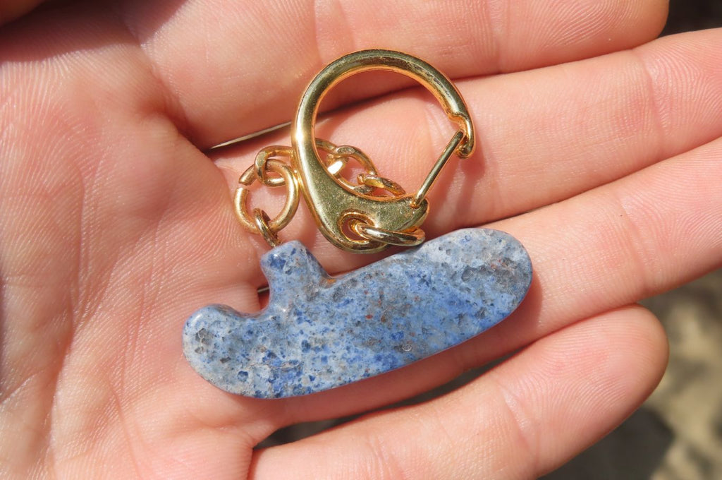 Hand Made Dumortierite Golf Putter Keyrings - sold per item - From Mozambique - Toprock Gemstones and Minerals 