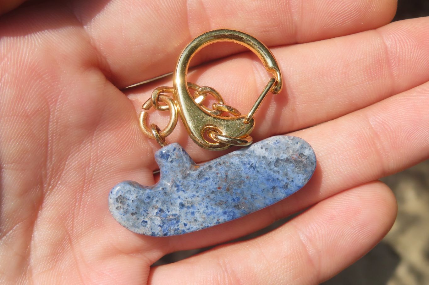 Hand Made Dumortierite Golf Putter Keyrings - sold per item - From Mozambique - Toprock Gemstones and Minerals 