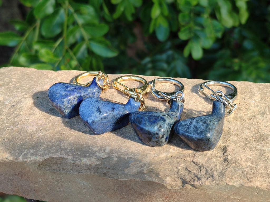 Hand Made Dumortierite Golf Driver Keyrings - sold per item - From Mozambique - Toprock Gemstones and Minerals 