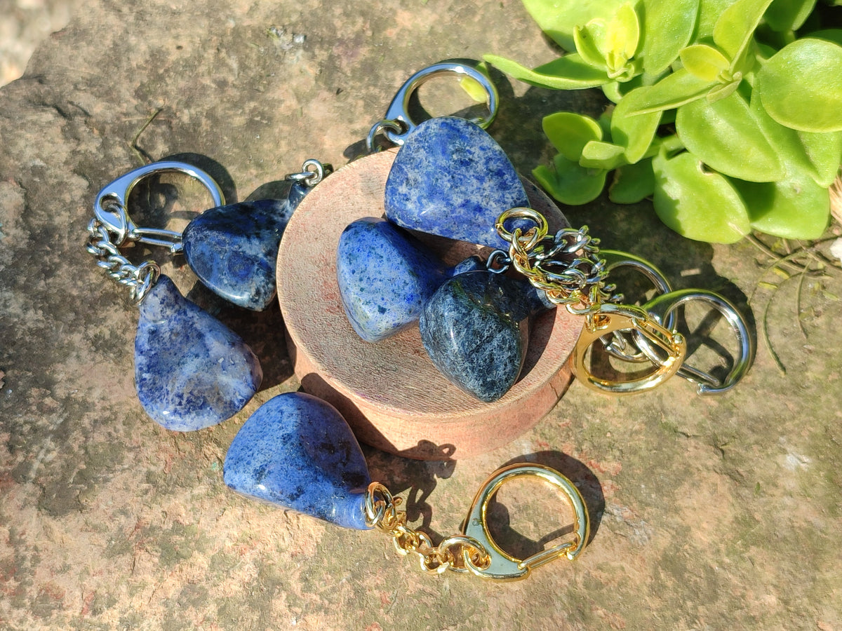Hand Made Dumortierite Golf Driver Keyrings - sold per item - From Mozambique - Toprock Gemstones and Minerals 