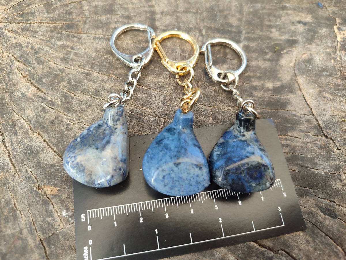 Hand Made Dumortierite Golf Driver Keyrings - sold per item - From Mozambique - Toprock Gemstones and Minerals 