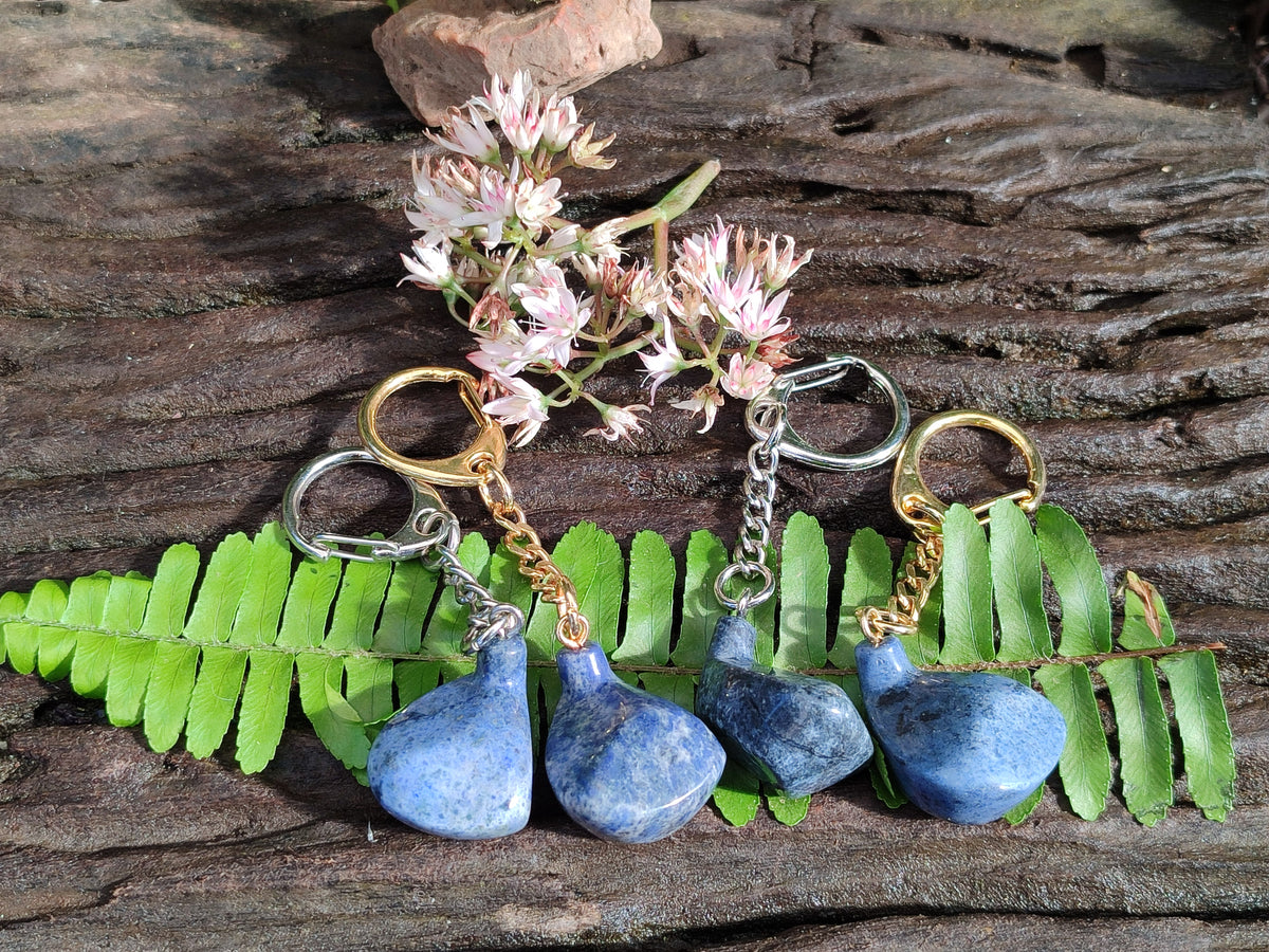 Hand Made Dumortierite Golf Driver Keyrings - sold per item - From Mozambique - Toprock Gemstones and Minerals 