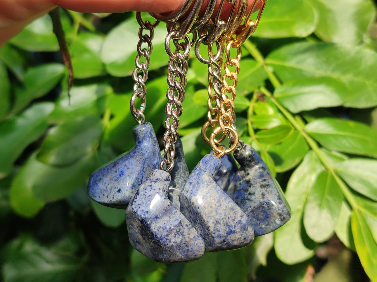Hand Made Dumortierite Golf Driver Keyrings - sold per item - From Mozambique - Toprock Gemstones and Minerals 