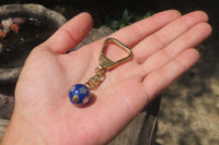 Hand Made Lapis Lazuli and Mother of Pearl Keyrings - Sold Per Item - From Afghanistan - Toprock Gemstones and Minerals 