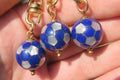 Hand Made Lapis Lazuli and Mother of Pearl Keyrings - Sold Per Item - From Afghanistan - Toprock Gemstones and Minerals 