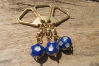 Hand Made Lapis Lazuli and Mother of Pearl Keyrings - Sold Per Item - From Afghanistan - Toprock Gemstones and Minerals 