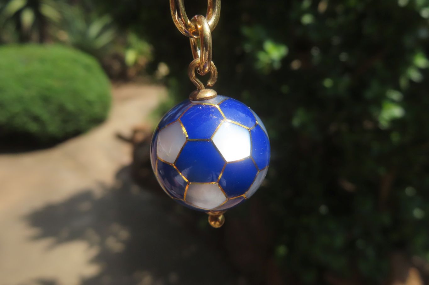 Hand Made Lapis Lazuli and Mother of Pearl Keyrings - Sold Per Item - From Afghanistan - Toprock Gemstones and Minerals 