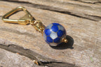 Hand Made Lapis Lazuli and Mother of Pearl Keyrings - Sold Per Item - From Afghanistan - Toprock Gemstones and Minerals 