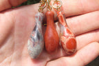 Hand Made Brecciated Red Jasper Ten Pin Bowling Skittle Keyrings - Sold Per Item - From South Africa - Toprock Gemstones and Minerals 