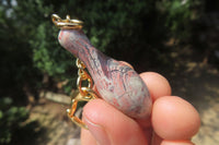 Hand Made Brecciated Red Jasper Ten Pin Bowling Skittle Keyrings - Sold Per Item - From South Africa