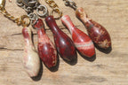 Hand Made Brecciated Red Jasper Ten Pin Bowling Skittle Keyrings - Sold Per Item - From South Africa - Toprock Gemstones and Minerals 
