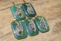 Polished Aventurine Pendant with Hand Painted Zebra - Sold Per Item - From Zimbabwe