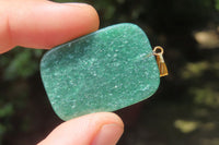 Polished Aventurine Pendant with Hand Painted Zebra - Sold Per Item - From Zimbabwe