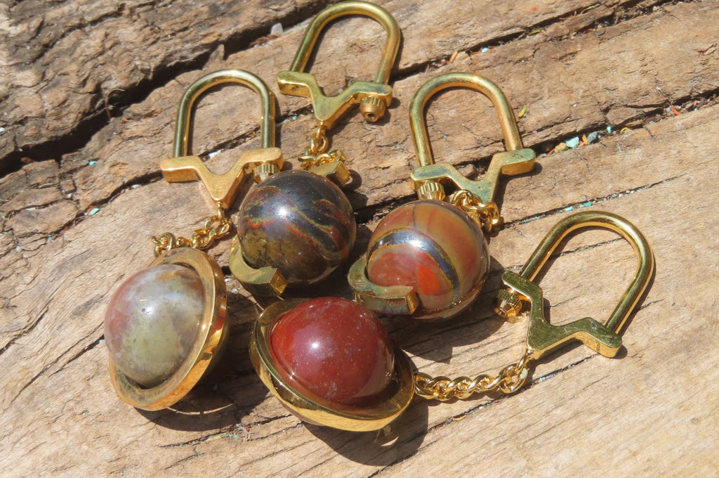 Hand Made Fancy Jasper Keyrings - Sold Per Item - From South Africa - Toprock Gemstones and Minerals 