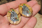 Polished Picture Stone Pendant with Hand Painted Zebras - Sold Per Item - From Namibia - Toprock Gemstones and Minerals 