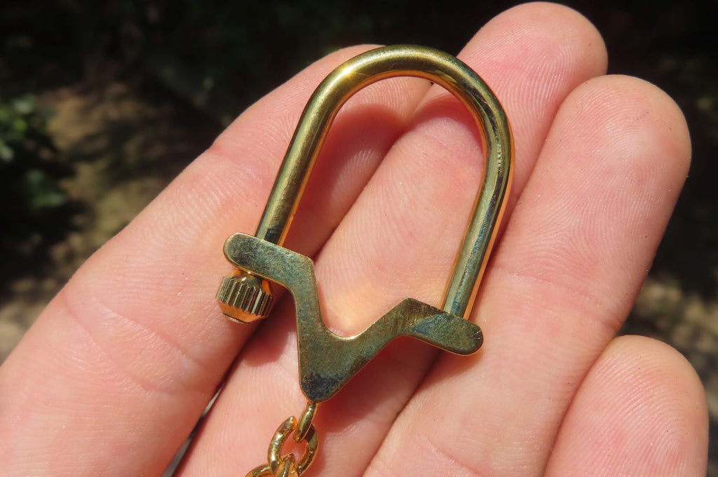 Polished Golden Tigers Eye Fancy Keyring - Sold Per Item - From South Africa - Toprock Gemstones and Minerals 