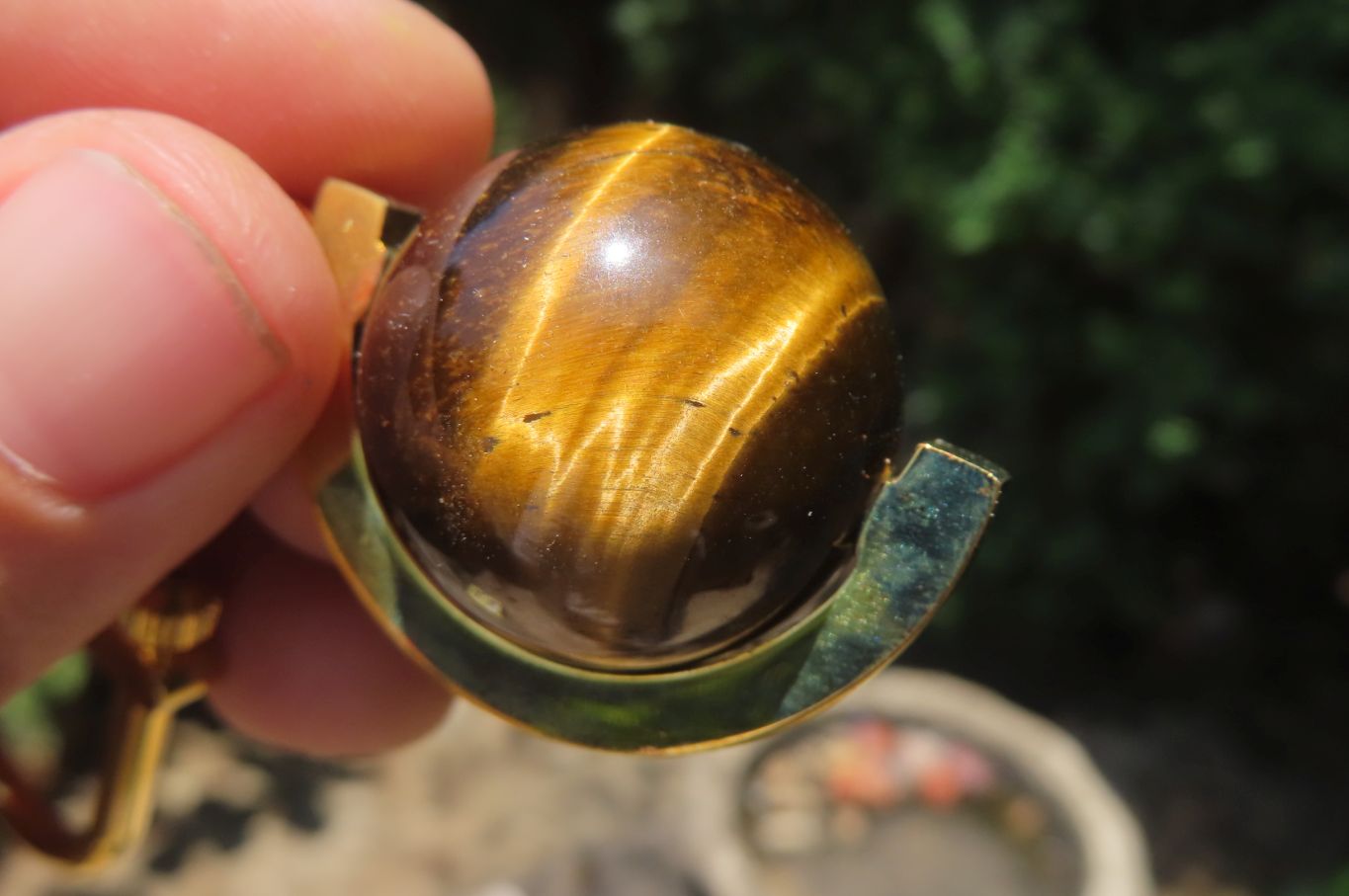 Polished Golden Tigers Eye Fancy Keyring - Sold Per Item - From South Africa - Toprock Gemstones and Minerals 