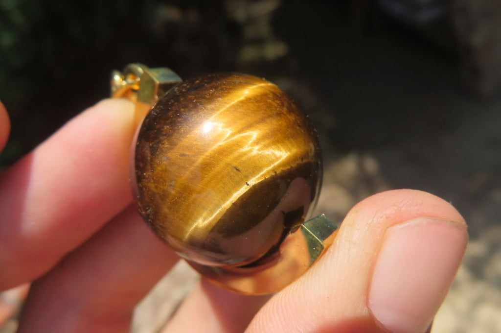 Polished Golden Tigers Eye Fancy Keyring - Sold Per Item - From South Africa - Toprock Gemstones and Minerals 