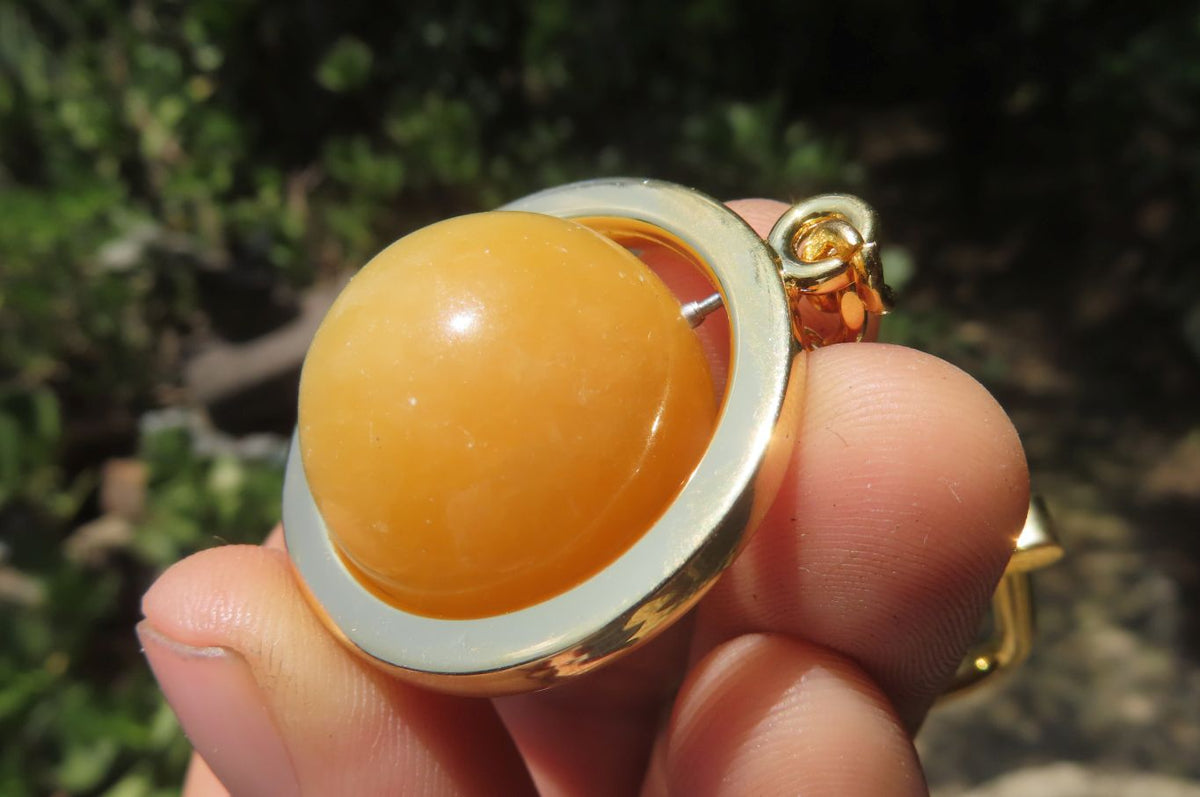 Polished Golden Aragonite Fancy Ball Keyring - Sold Per Item - From Namibia - Toprock Gemstones and Minerals 