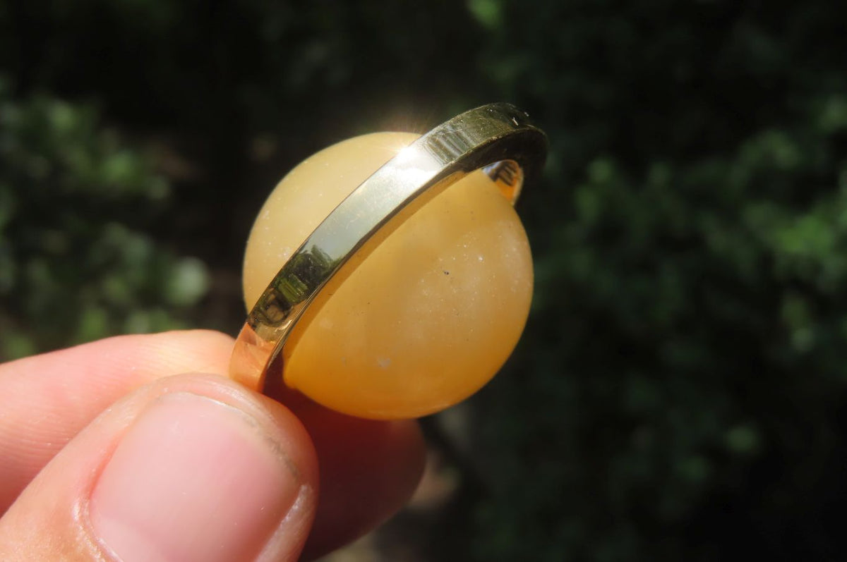 Polished Golden Aragonite Fancy Ball Keyring - Sold Per Item - From Namibia - Toprock Gemstones and Minerals 