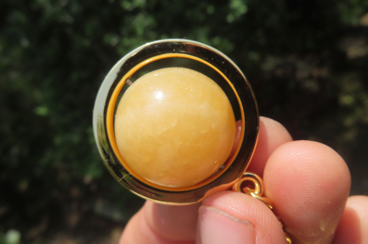 Polished Golden Aragonite Fancy Ball Keyring - Sold Per Item - From Namibia - Toprock Gemstones and Minerals 
