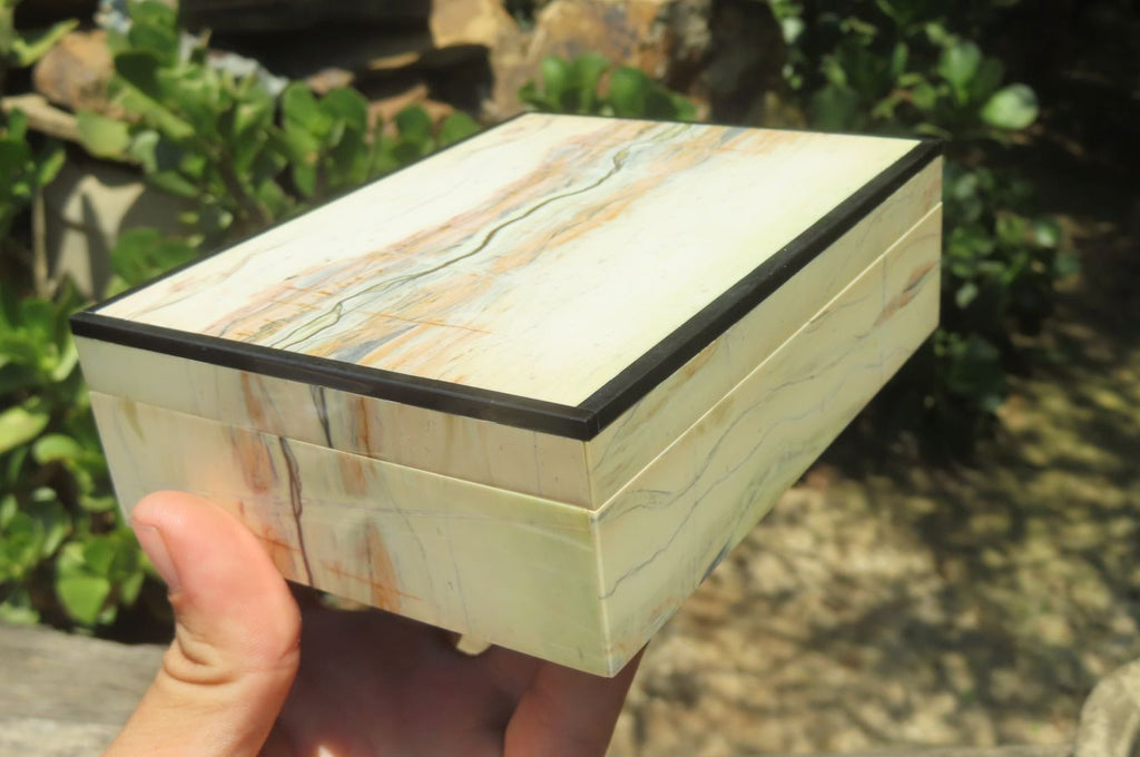 Hand Made Butter Jade Jewellery Box x 1 From South Africa - Toprock Gemstones and Minerals 
