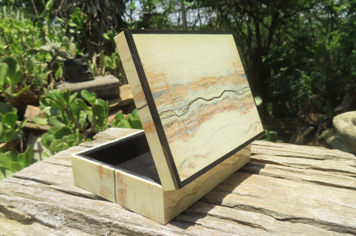 Hand Made Butter Jade Jewellery Box x 1 From South Africa - Toprock Gemstones and Minerals 