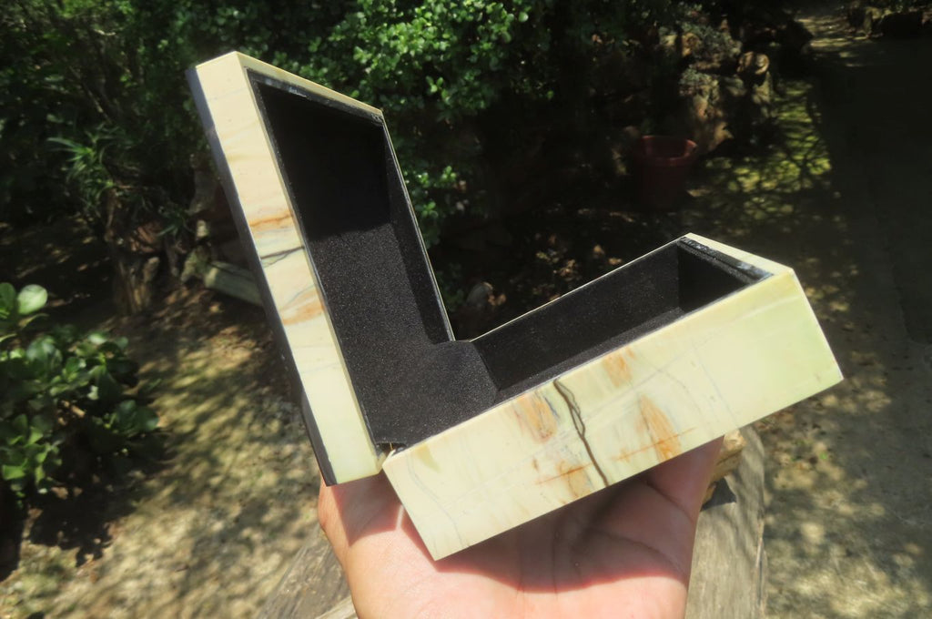 Hand Made Butter Jade Jewellery Box x 1 From South Africa - Toprock Gemstones and Minerals 