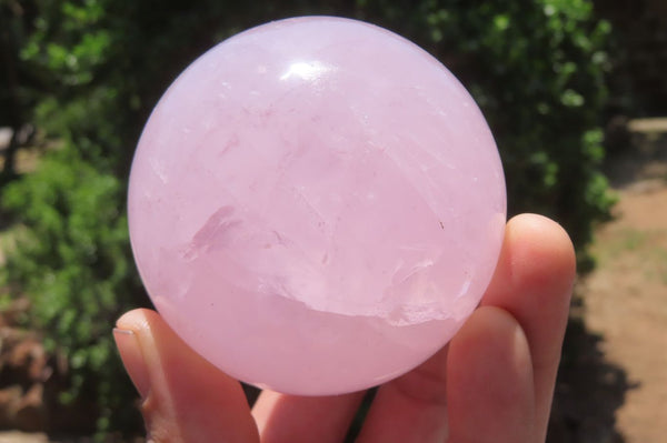 Polished Rose Quartz Spheres x 3 From Ambatondrazaka, Madagascar - Toprock Gemstones and Minerals 