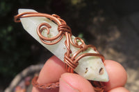 Hand Made Assorted Copper Wire Wrapped Stone Pendants x 6 From Southern Africa