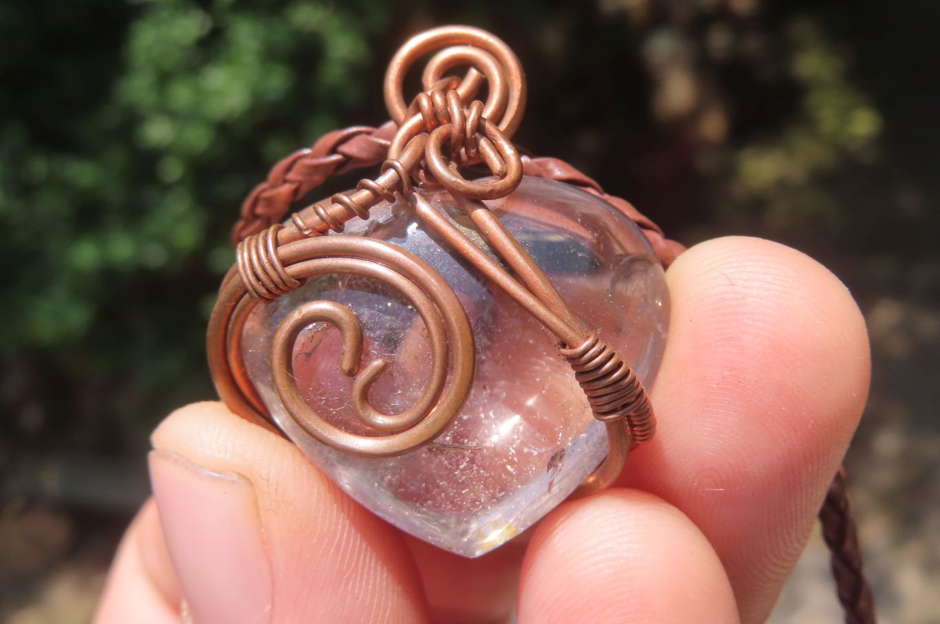 Hand Made Assorted Copper Wire Wrapped Stone Pendants x 6 From Southern Africa - Toprock Gemstones and Minerals 