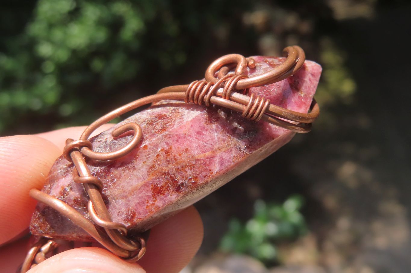 Hand Made Assorted Copper Wire Wrapped Stone Pendants x 6 From Southern Africa - Toprock Gemstones and Minerals 