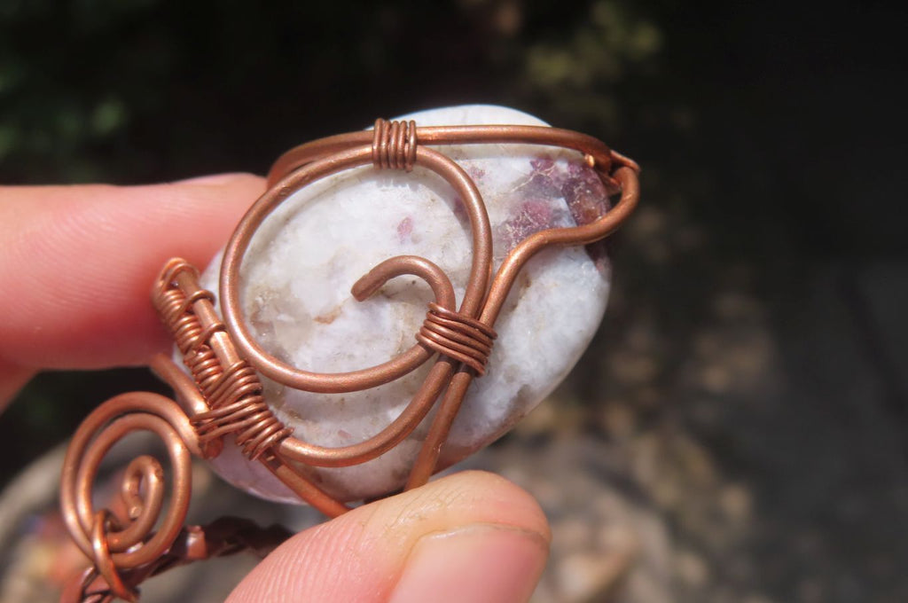 Hand Made Assorted Copper Wire Wrapped Stone Pendants x 6 From Southern Africa - Toprock Gemstones and Minerals 