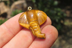 Polished Carved Golden Tigers Eye Elephant Pendants - Sold Per Item - From South Africa - Toprock Gemstones and Minerals 