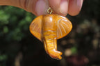 Polished Carved Golden Tigers Eye Elephant Pendants - Sold Per Item - From South Africa - Toprock Gemstones and Minerals 