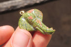 Polished Carved Unakite Elephant Pendant - Sold Per Item - From South Africa - Toprock Gemstones and Minerals 