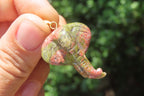 Polished Carved Unakite Elephant Pendant - Sold Per Item - From South Africa - Toprock Gemstones and Minerals 