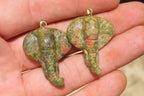 Polished Carved Unakite Elephant Pendant - Sold Per Item - From South Africa - Toprock Gemstones and Minerals 