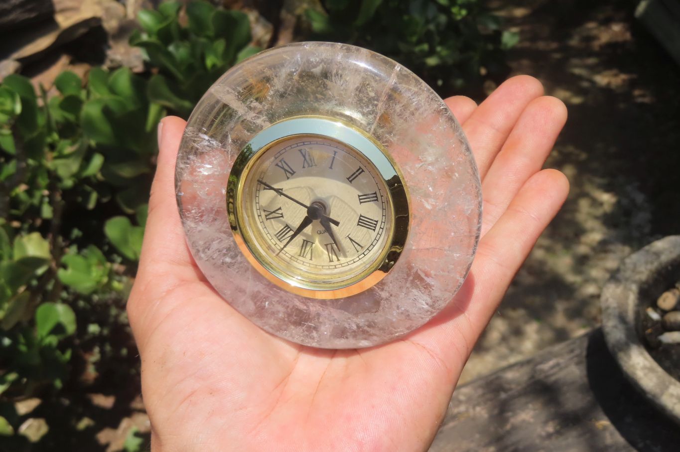 Polished Golden Rutile Quartz Alarm Clock - sold per item - From Brazil - Toprock Gemstones and Minerals 