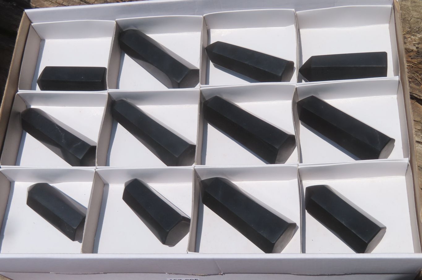 Polished Black Basalt Points x 12 From Antsirabe, Madagascar - Toprock Gemstones and Minerals 